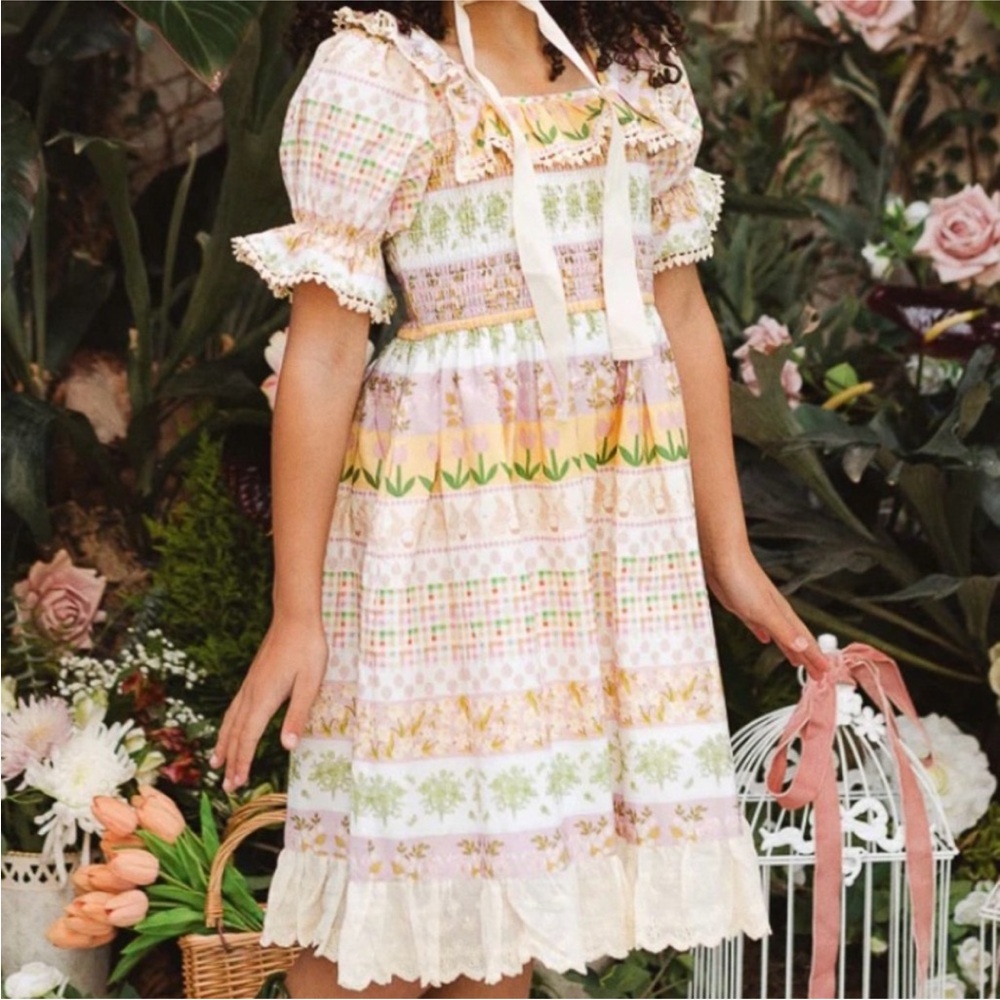 Ivy City Co. Pastel Smocked Dress